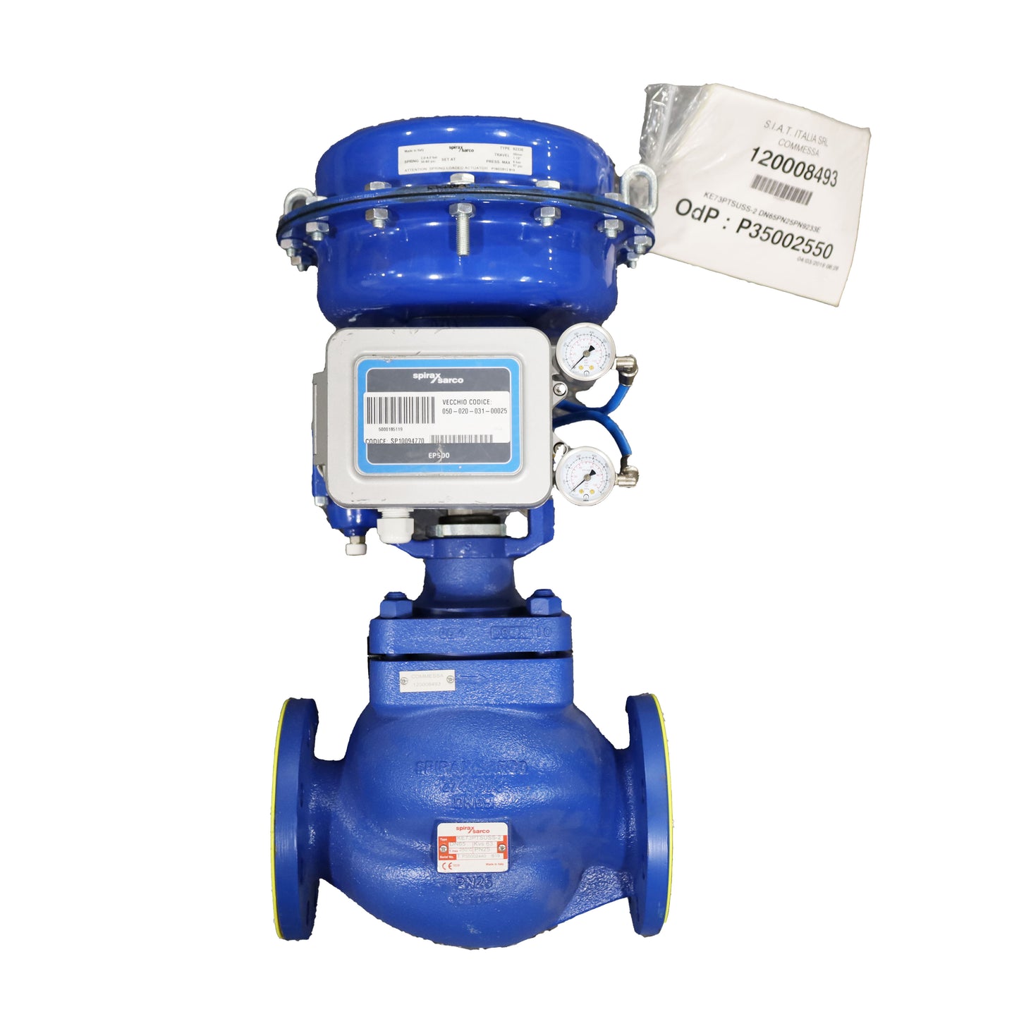 Válvula neumática modelo para línea de vapor (050-020-031-00025)