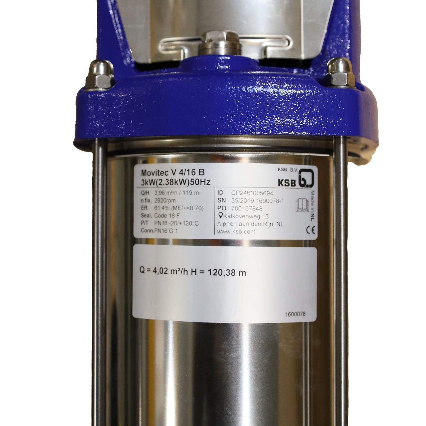 Pompa centrifuga multistadio verticale KSB Movitec V4/16 - 3 kW - KSB (42260643)