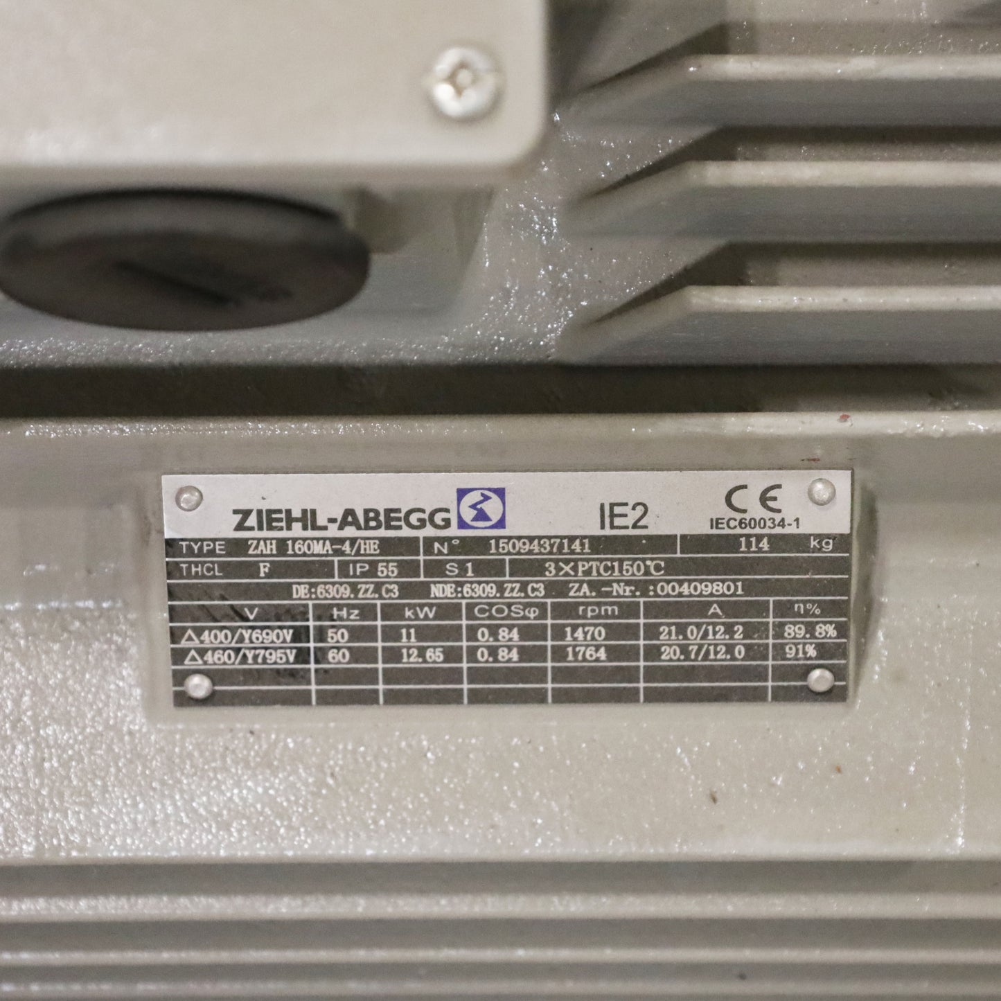 11KW electric motor for ZA fan (00409801)
