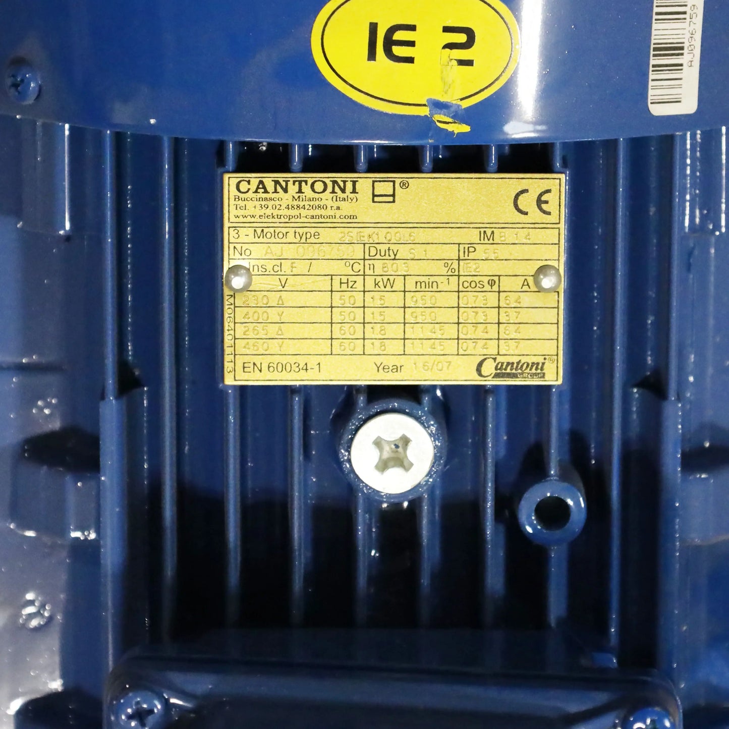 Elektromotor 1,5 kW - Cantoni (2SIEK100L6)