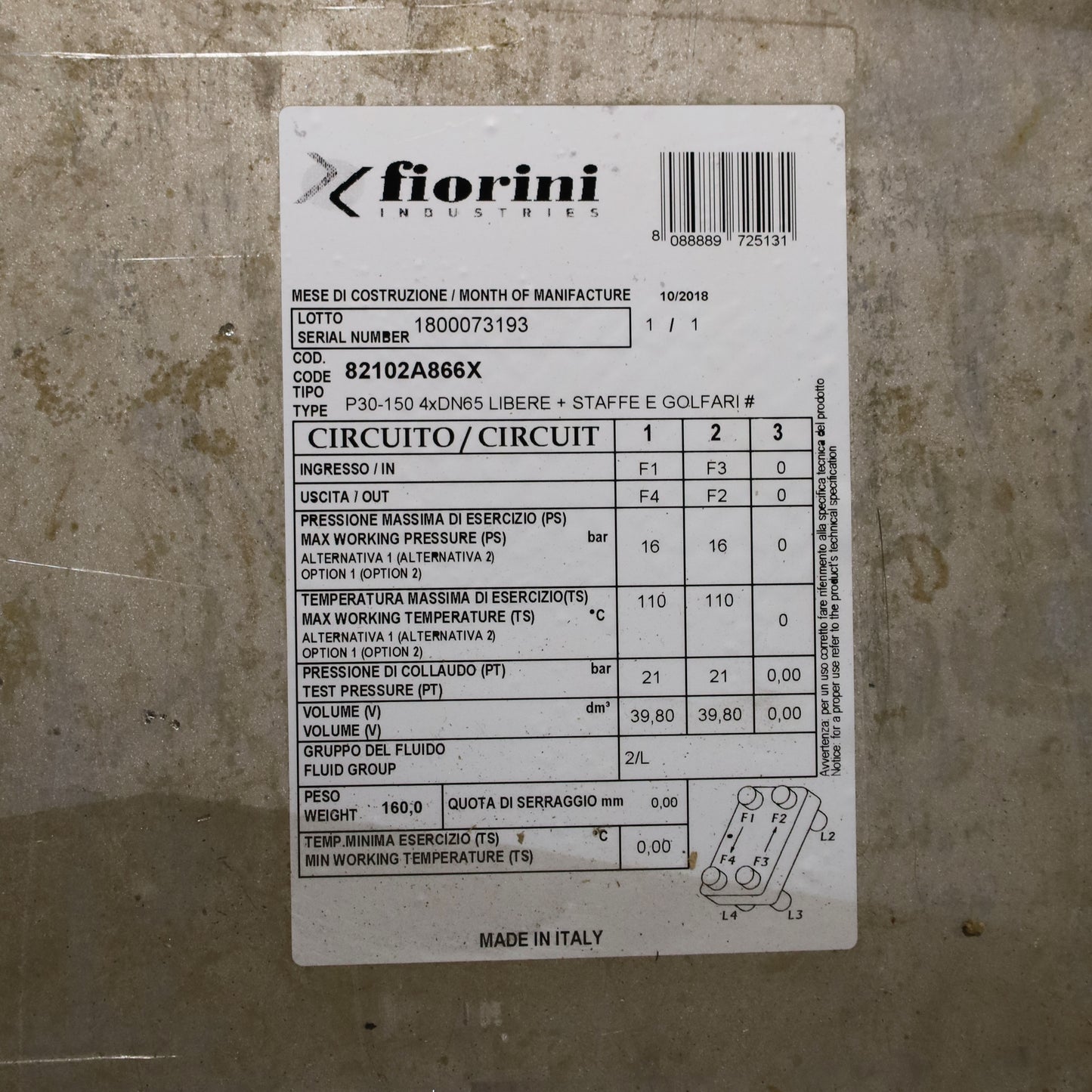 Intercambiador de calor H2O SALDOB P30-150 FL.LI.DN065 (040-001-005-00088)