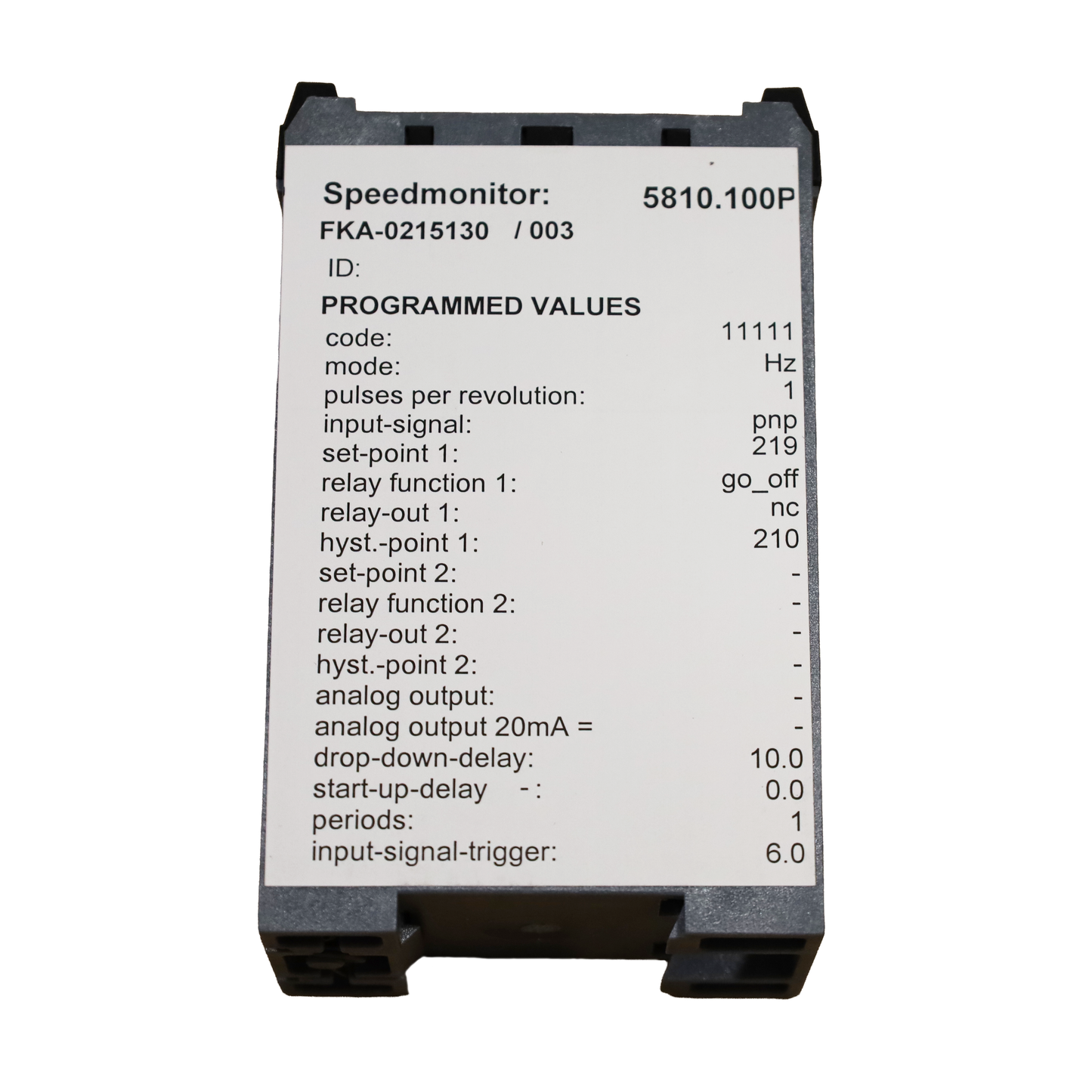 Programmable regime relay (379601)