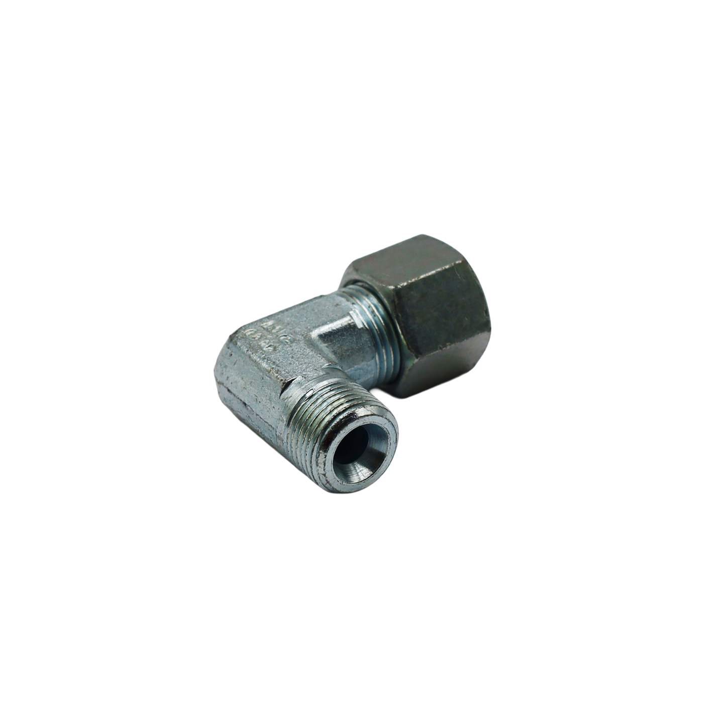 Raccordo filettato a gomito 3/8"-10" in acciaio al carbonio - Innio Jenbacher (100959)