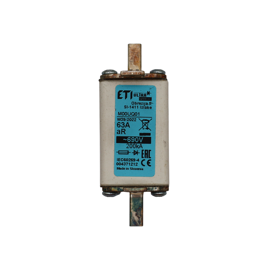 Fusibile NH00 extrarapido 63A 690V - Italweber (IW1543063A)