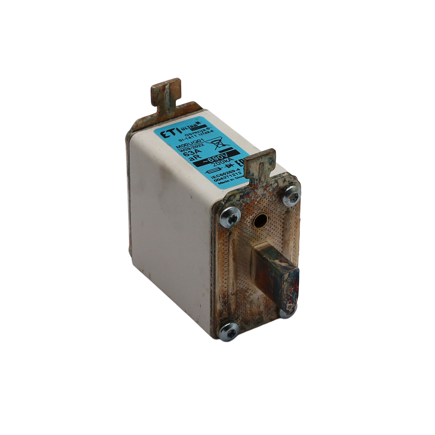 Fusible NH00 ultra-rapide 63A 690V classe aR - Italweber (IW1543063A)