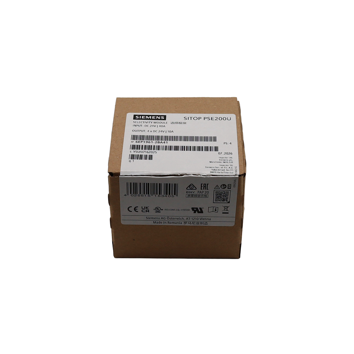 Module PSE200U 24Vdc IN 10A OUT 4x3-10 A - Siemens Italie (6EP1961-2BA41)