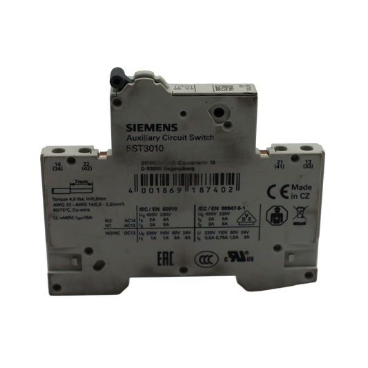 Contatto ausiliario 1L+1R - Siemens (5ST3010)