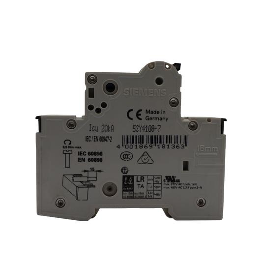 Interruttore automatico 1P curva C 8A 10kA - Telemotor s.p.a (5SY4108-7)