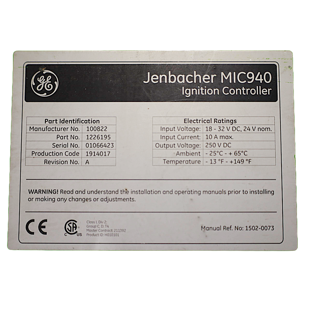 MIC940 ignition control unit version D (1226195)