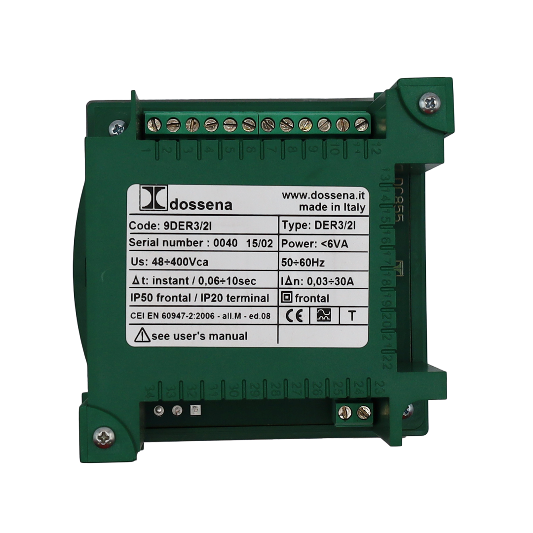 DER3/2I 96x96mm residual current relay with filters - Sacchi Giuseppe (DO9DER32I)