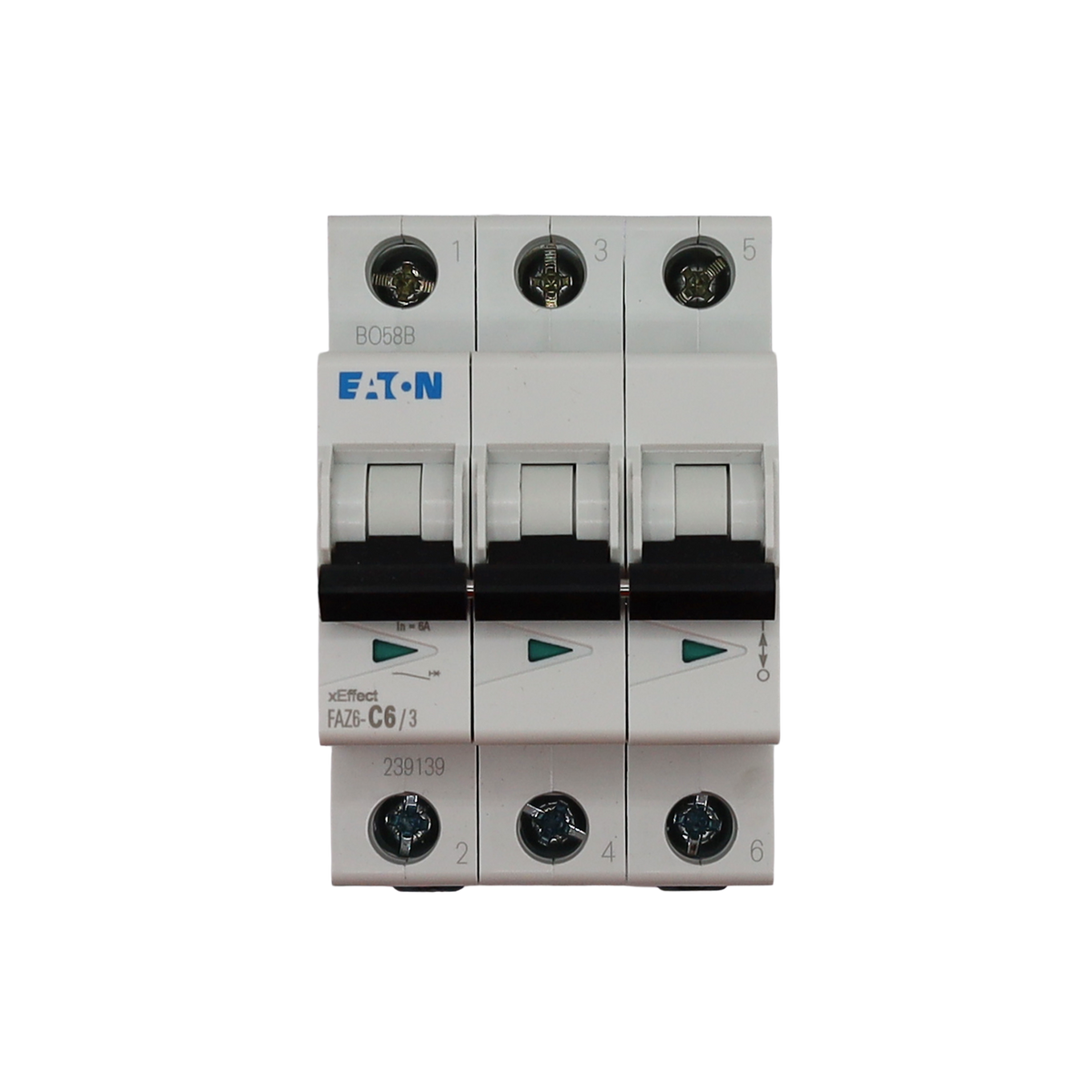 3-pole miniature circuit breaker, C-curve, 6A, 6kA, FAZ6-C6/3 - Sacchi Giuseppe (KM239139)