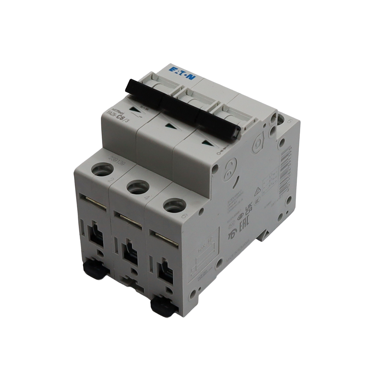 3-pole miniature circuit breaker, C-curve, 6A, 6kA, FAZ6-C6/3 - Sacchi Giuseppe (KM239139)