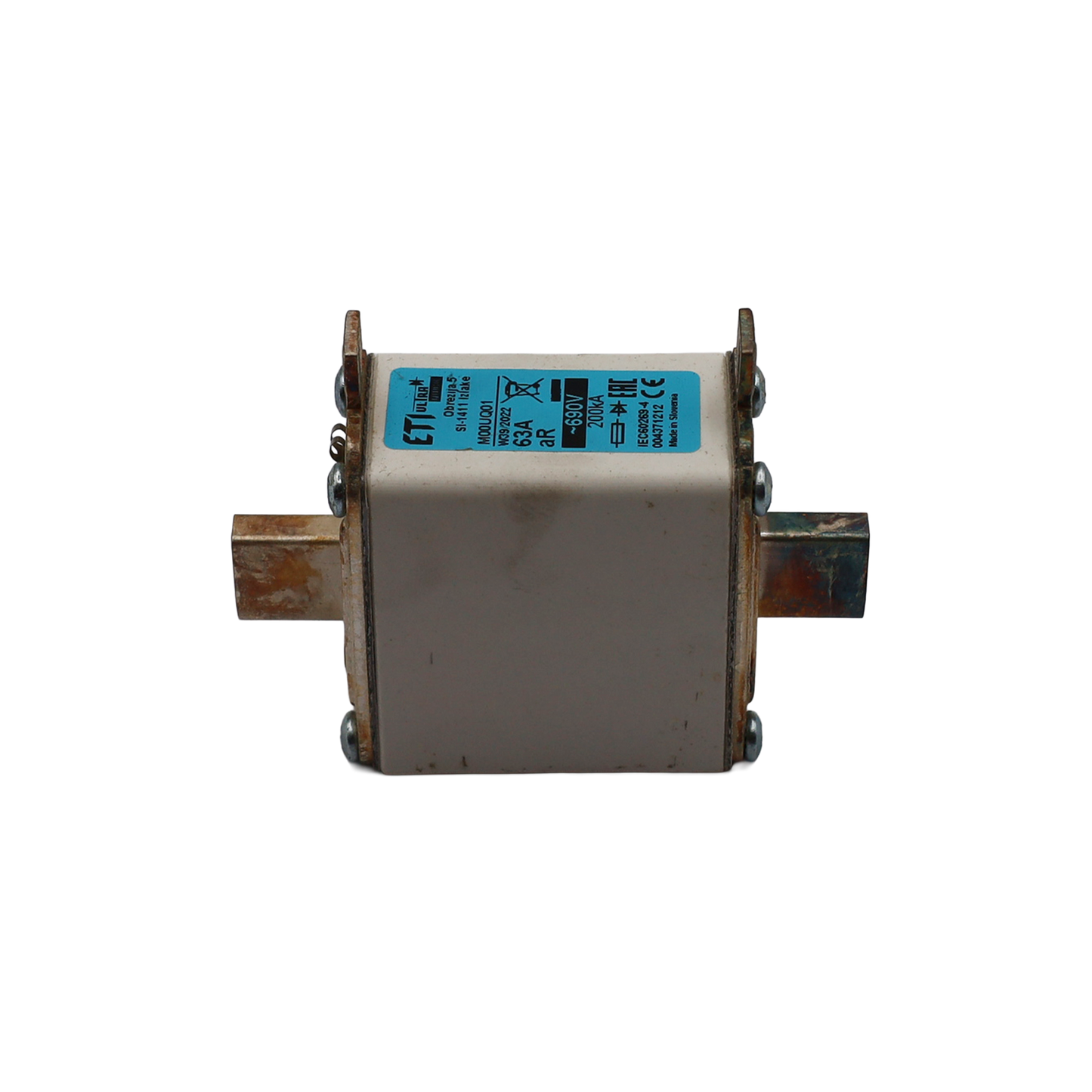 Fusible NH00 ultra-rapide 63A 690V classe aR - Italweber (IW1543063A)