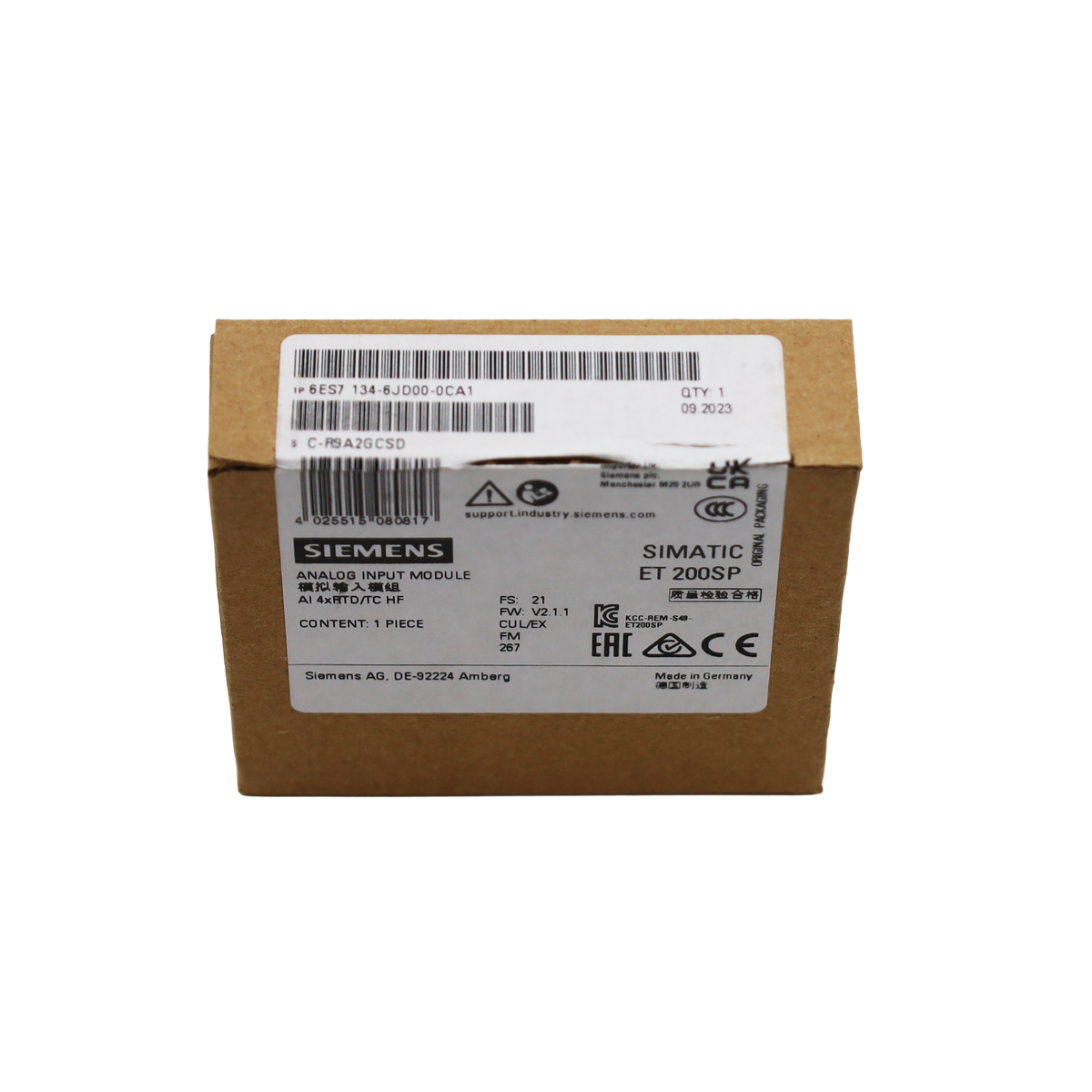 Modulo SIMATIC DP ET200SP 4 AI per termocoppie J, K e PT - Siemens Italia (6ES7134-6JD00-0CA1)