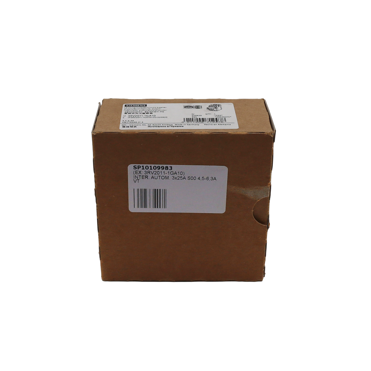Leistungsschalter 3x25 A S00 4,5-6,3A VT - Siemens Italia (3RV2011-1GA10)