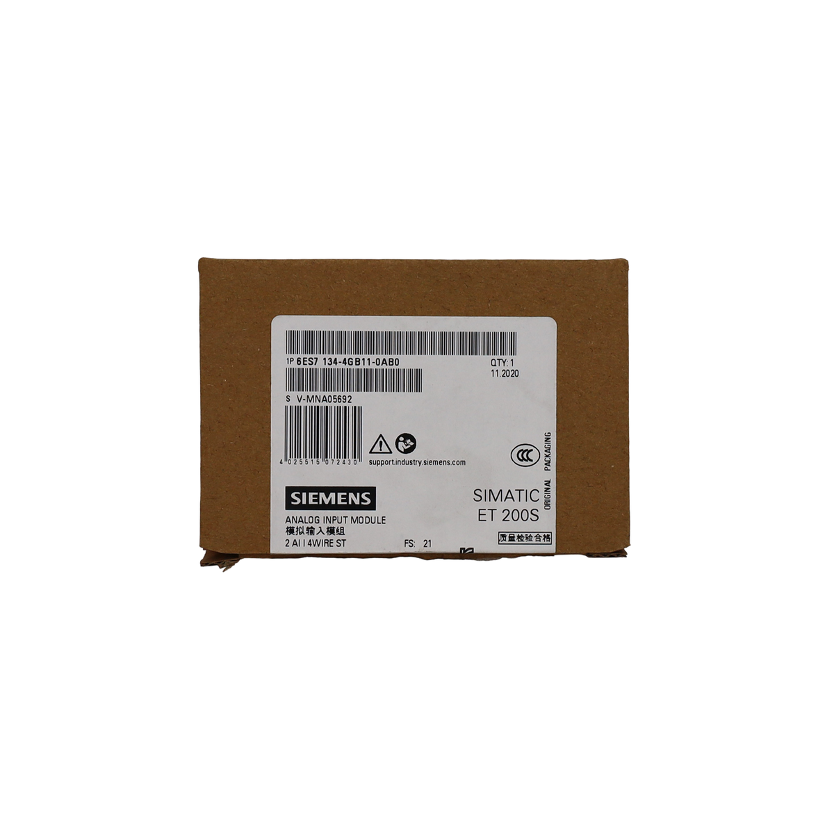 SIMATIC DP ET200S 2 AI 4-wire Module - Siemens Italy (6ES7134-4GB11-0AB0)