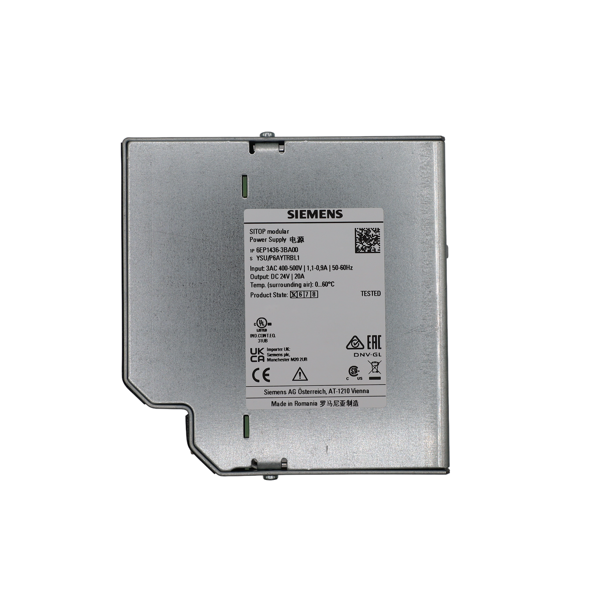 Alimentatore SITOP IN 400-500V OUT 24DC 20A - Siemens Italia (6EP1436-3BA00)