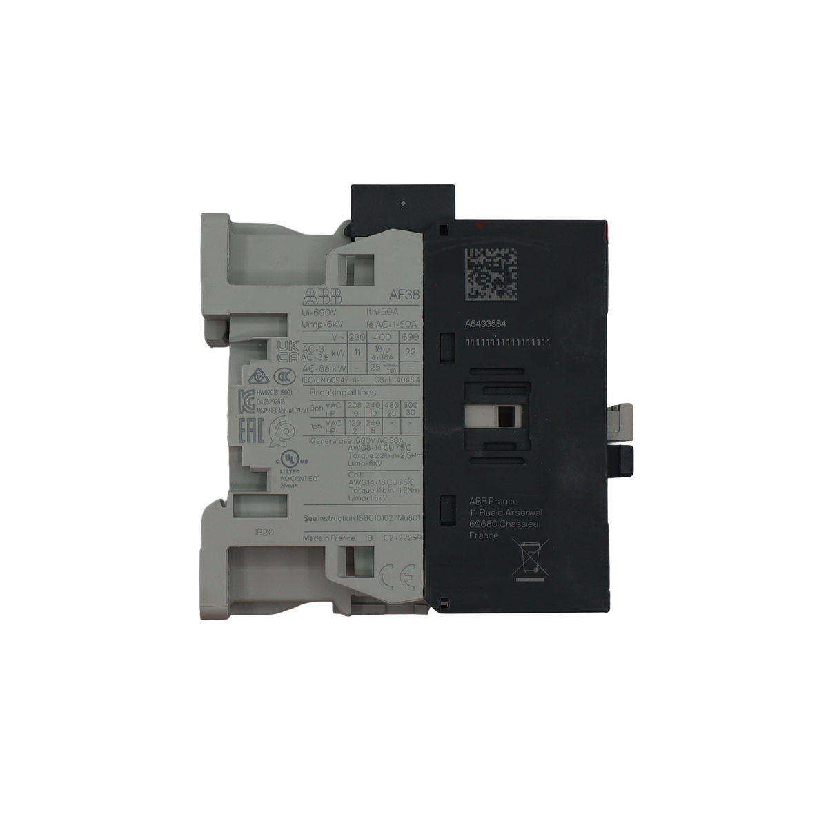 Schütz AF38-30-00-11 18 kW 24-60 V AC/DC - ABB (ELAF38300011)