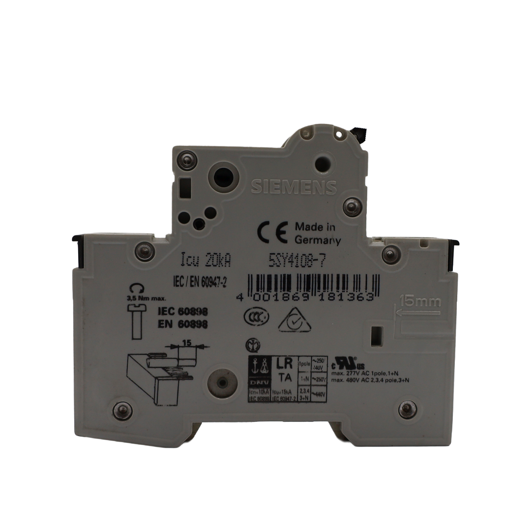 Leitungsschutzschalter 1P C-Charakteristik 8A 10kA - Telemotor s.p.a (5SY4108-7)