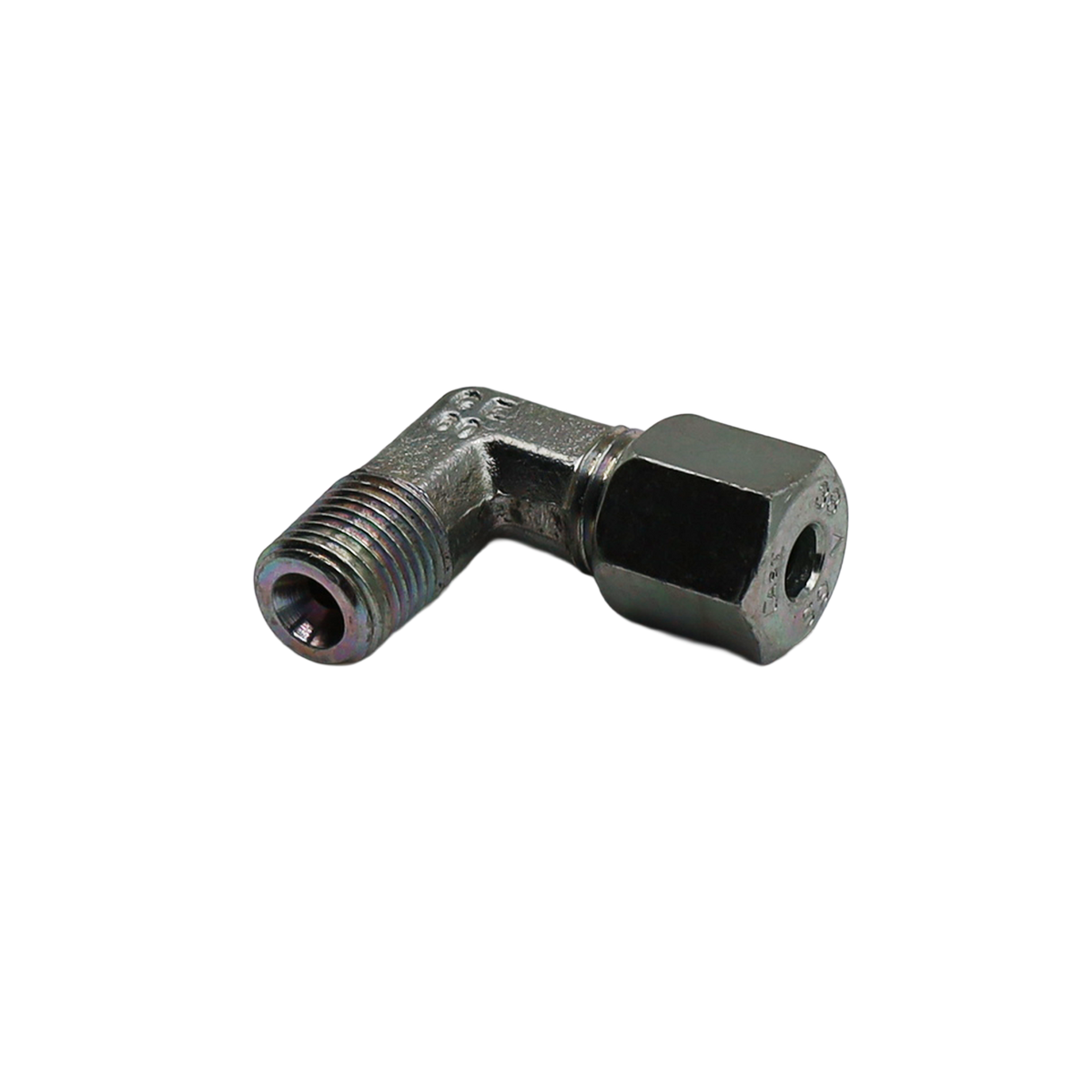 Raccord à compression avec serrage et ogive D6-1/4"M coudé - Rubix (E231106L184)